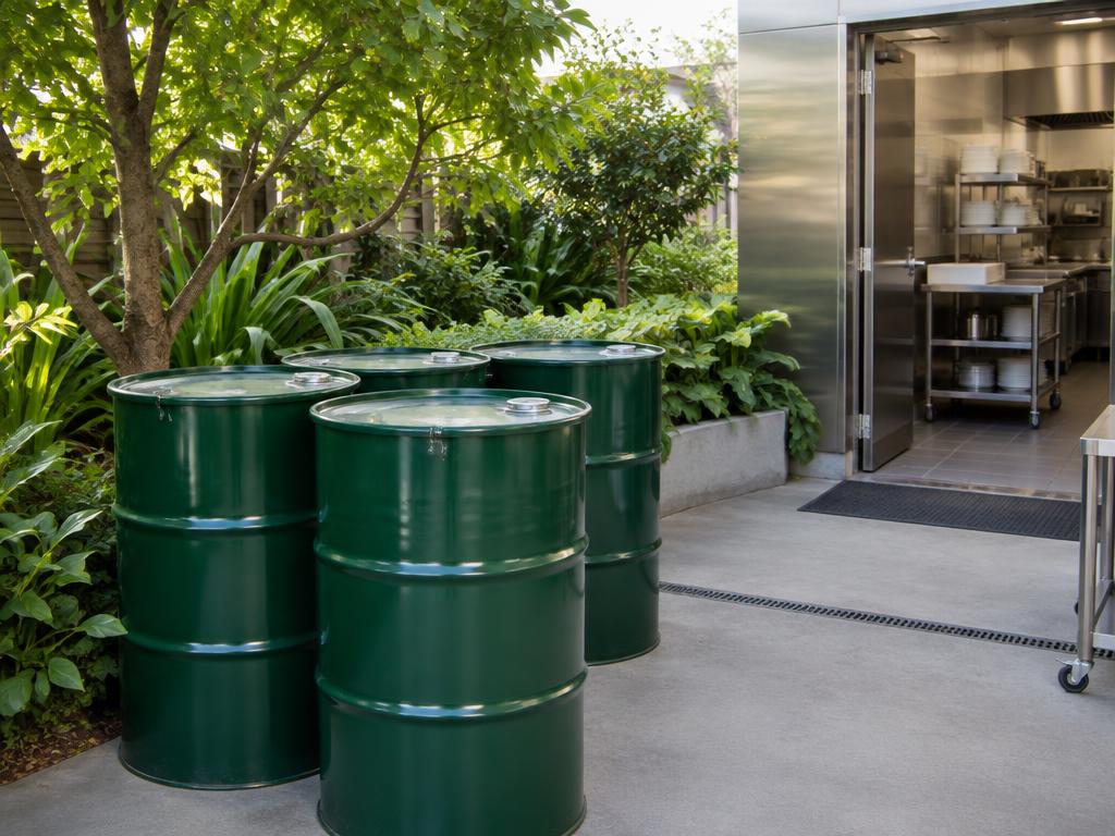 Illustrative oil collection drums
